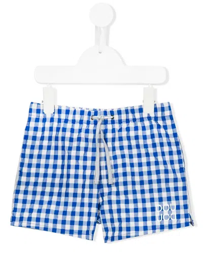Douuod Kids' Checked Swim Shorts In Blue