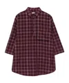 Douuod Check-pattern Dress In Burgundy