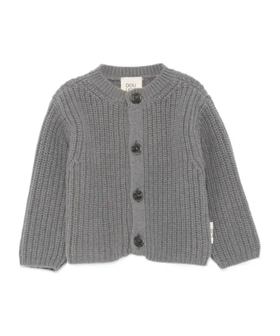 Douuod Chunky-knit Buttoned Cardigan In Gray
