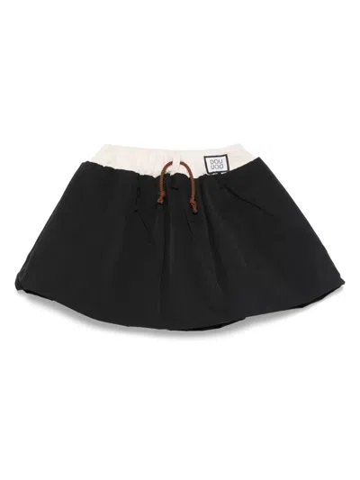 Douuod Kids' Contrasting-trim Skirt In Black