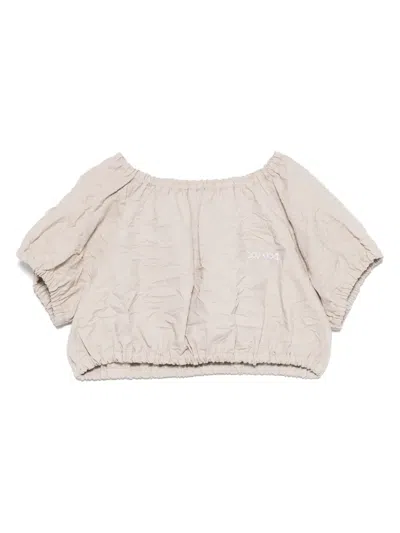Douuod Kids' Cotton-blend Blouse In Gray