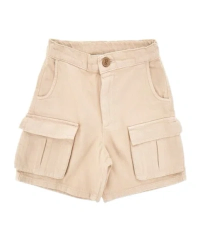 Douuod Cotton Cargo Shorts In Nude