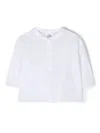 Douuod Crew-neck Crop-sleeve Shirt In White