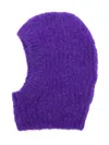Douuod Crochet Knit Balaclava In Purple