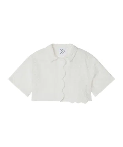 Douuod Cropped Shirt In In White