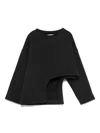 Douuod Cut-out Long-sleeve Sweatshirt In Black