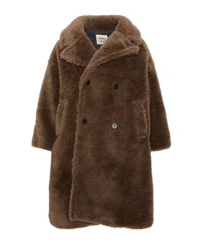 Douuod Double-breasted Coat In Brown