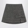 Douuod Ebony/beige Checked Wool Nicaragua Skirt In Multi