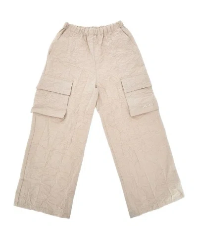 Douuod Elastic Casual Pants In Nude