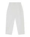 Douuod Elastic Waist Casual Pants In White