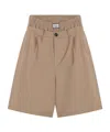 Douuod Elastic Waist Shorts In Brown