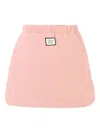 Douuod Elastic-waistband Cotton Skirt In Pink