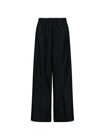 Douuod Elasticated-waistband Wide-leg Trousers In Black