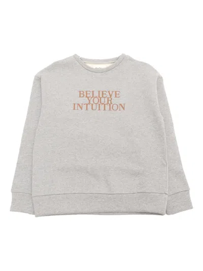 Douuod Kids' Embroidered Cotton Sweatshirt In Gray