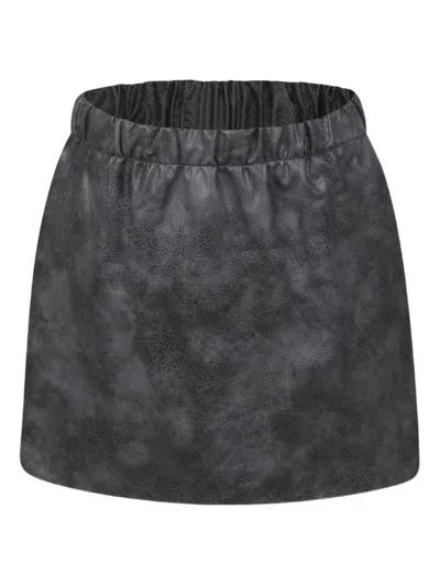 DOUUOD FAUX-LEATHER SKIRT