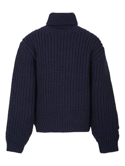 Douuod Kids' Fisherman's-knit Sweater In Blue