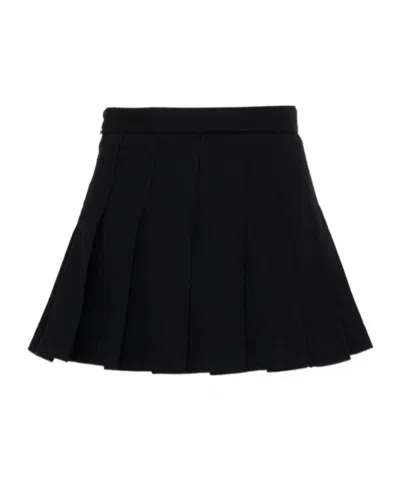 Douuod Fitted-waist Pleated Skirt In Black
