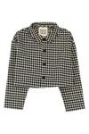 Douuod Flannel Crop Shirt In Gray