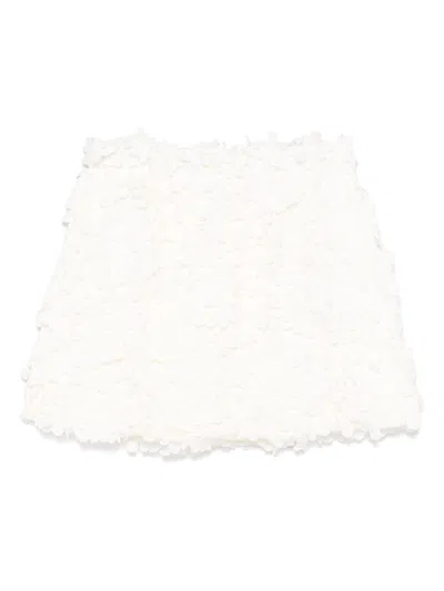 Douuod Kids' Floral-appliqué Skirt In White