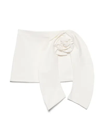 Douuod Kids' Floral-appliqué Skirt In White