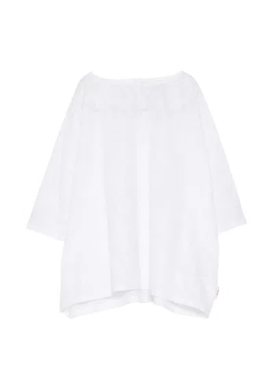 Douuod Kids' Floral-jacquard T-shirt In White