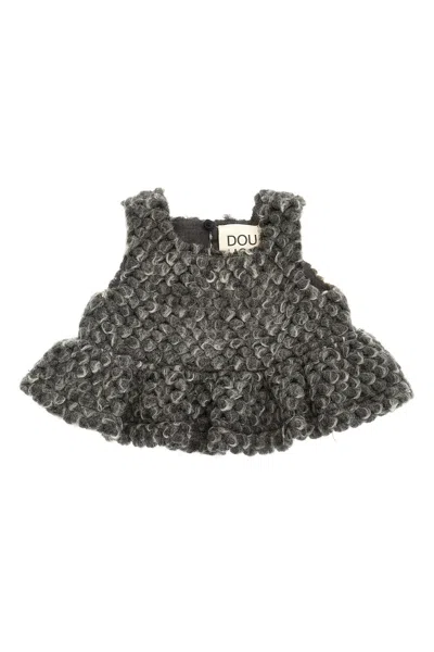 Douuod Babies'  Flounced Knit Top In Black