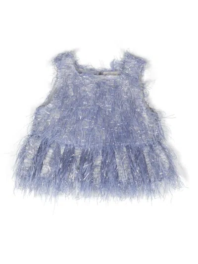 Douuod Kids' Fringe-detail Top In Blue