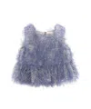 Douuod Fringe-detail Top In Blue