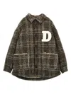 Douuod Fringed Coat In Brown