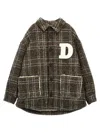 Douuod Fringed Logo Coat In Multicolor