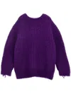 Douuod Fringed Sweater In Purple
