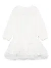 Douuod Geometric Pattern Dress In White