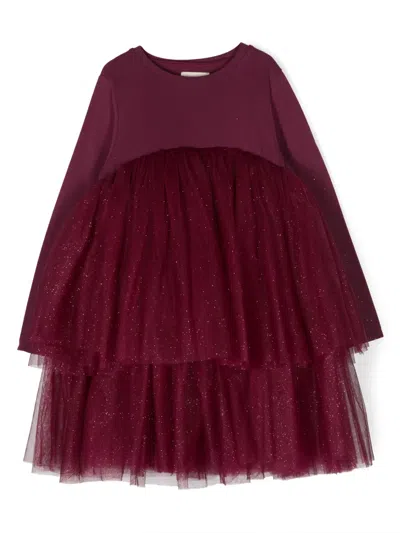 Douuod Kids' Glittler-embellished Tutu Dress In Purple