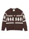 Douuod Graphic-pattern Cardigan In Brown