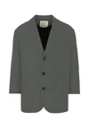 Douuod Three-button Wool Blazer In Gray
