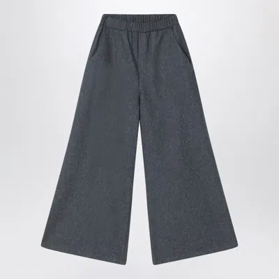 DOUUOD GRAY WOOL-BLEND TROUSERS