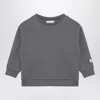 Douuod Grey Cotton Blend Crew-neck Sweatshirt In Grey