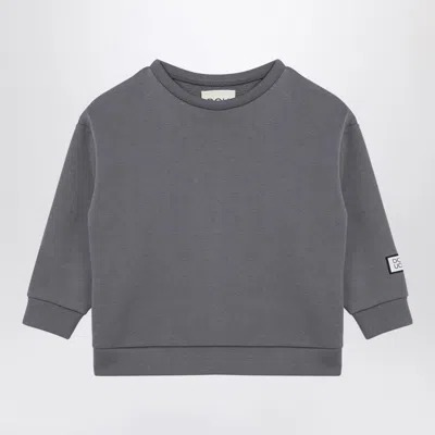 Douuod Kids' Grey Cotton Blend Crew-neck Sweatshirt
