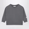 Douuod Grey Cotton Blend Crew-neck Sweatshirt In Gray