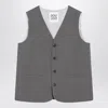 Douuod Single-breasted Mini Vest In Gray