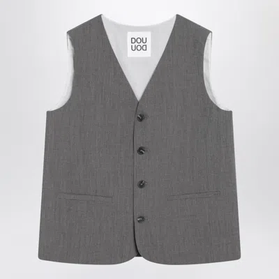 Douuod Grey Single-breasted Vest In Gray