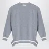 Douuod Grey Wool And Cashmere Bolsena Sweater In Blue
