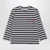 Douuod Grey/white Striped Cotton Jersey In Multicolor