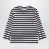 Douuod Grey/white Striped Cotton Jersey In Multicolor