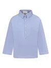 Douuod Light Blue Shirt For Girl With Logo In Blue