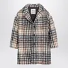 Douuod Hazelnut-coloured Checked Coat