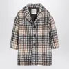 Douuod Hazelnut-coloured Checked Coat