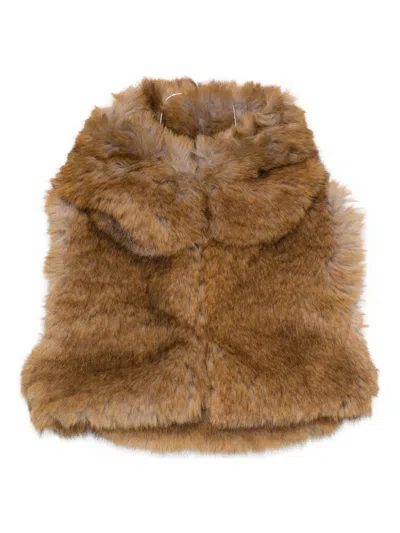 Douuod Kids' Hooded Gilet In Brown