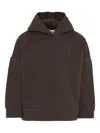 Douuod Hooded Long Sleeves Hoodie In Brown