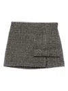 Douuod Houndstooth Wrap Mini Skirt In Brown